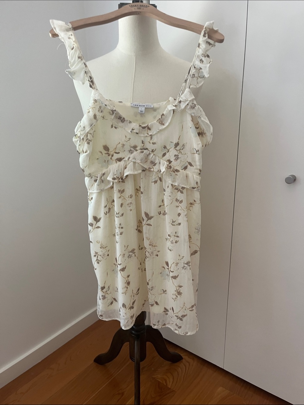 Floral Ruffle Cream Cami Top